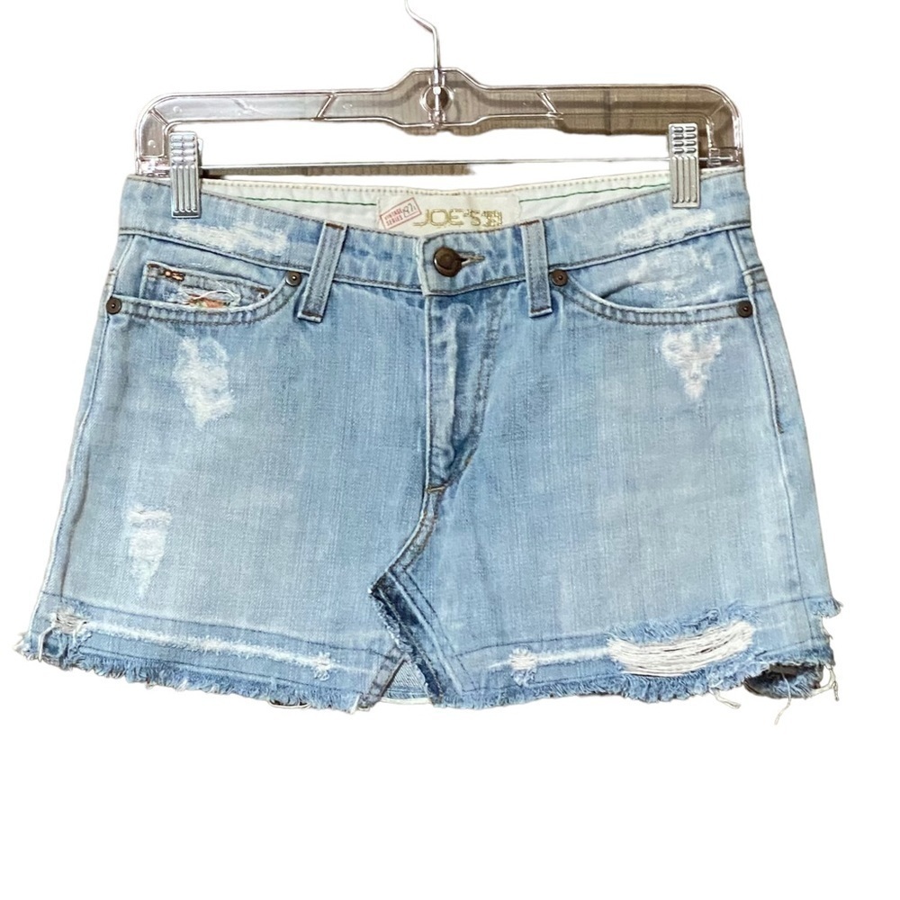 Joe’s Jeans Skirt Women’s W26 Smith Blue Floral Embroidered Distressed Mini